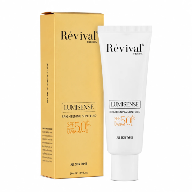 فلوئید ضد آفتاب روشن کننده SPF50 لومیسنس رویوال